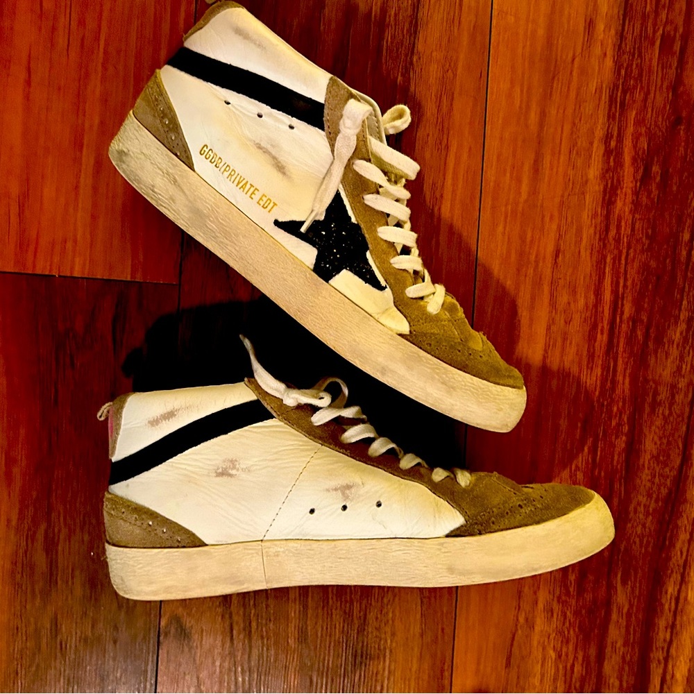Golden Goose Geniune - Mid Star Metallic Suede Wing Tip Sneakers
